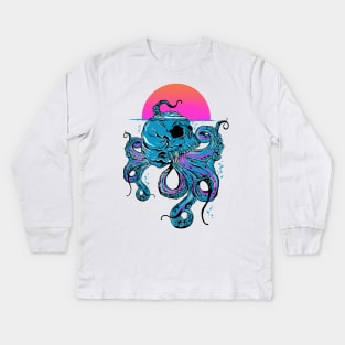 Skull Octopus Kids Long Sleeve T-Shirt